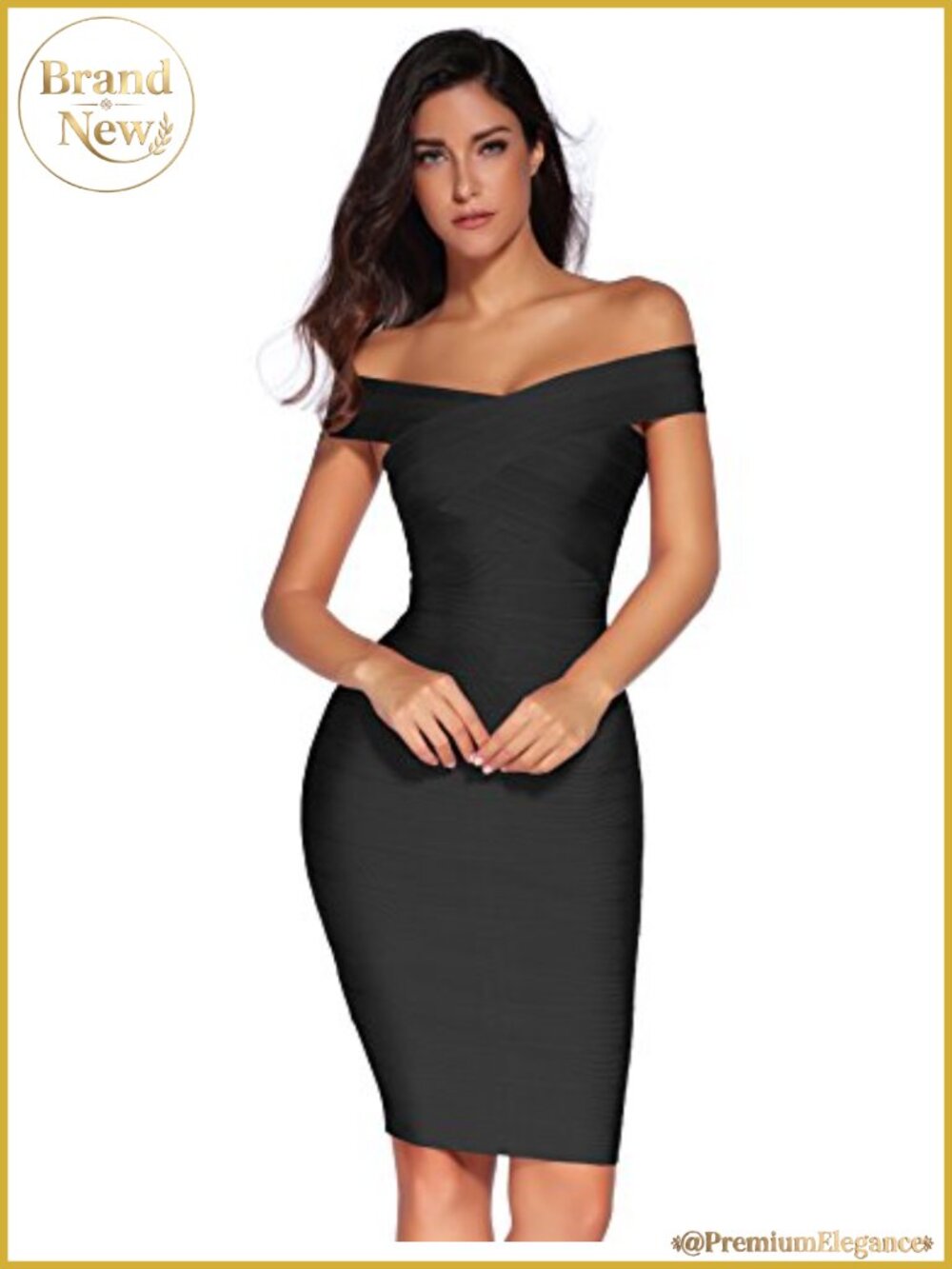 Rayon Off Shoulder Bodycon Party Dress Knee Length Formal Cocktail
